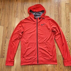 Nike Dri-Fit Light Weight Hoodie Jacket Mans Sze M Orange